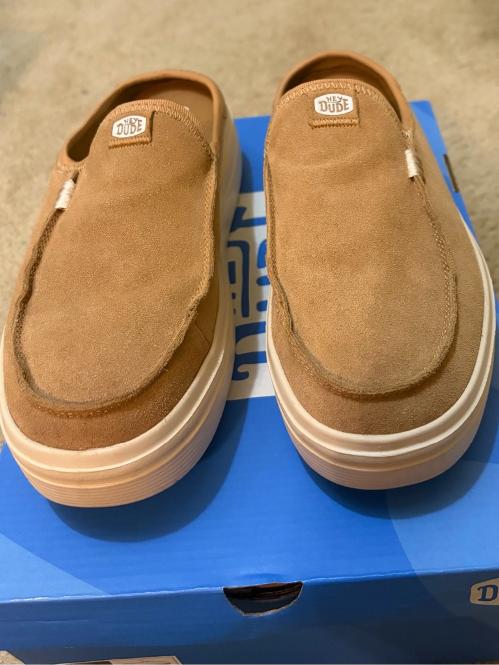 Hey Dude Women’s Slip-On Suede Loafers in Tan